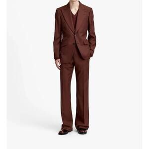 NEW TIGER OF SWEDEN tyler straight leg trousers in warm chocolate